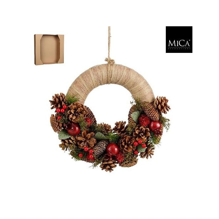 FUORIPORTA FIORI E SFERE MARRONE D.34 H.9